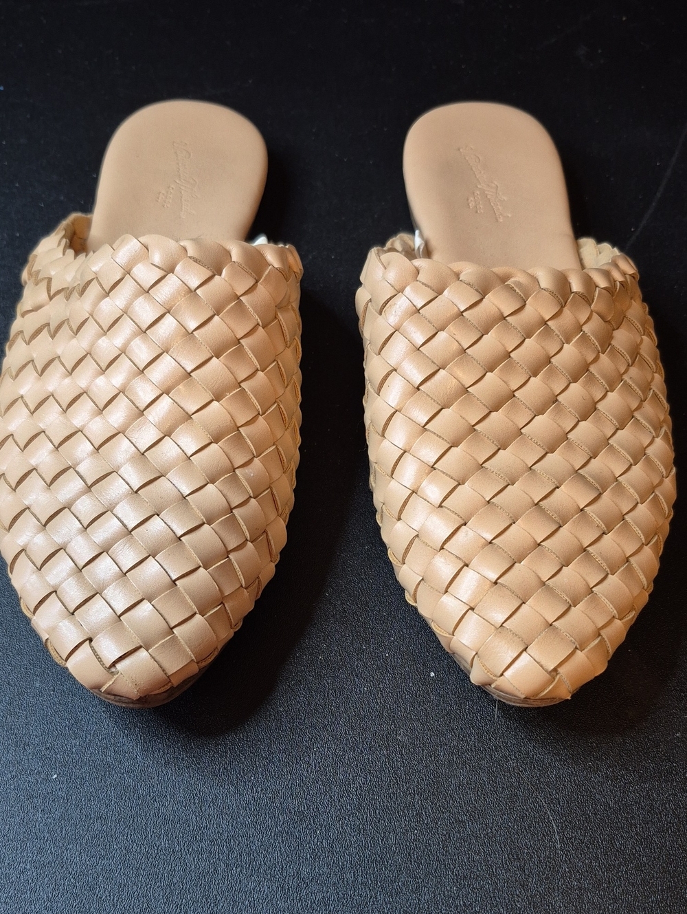 Universal Thread Woven Mules - Tan Raffia Look - Slip on flats